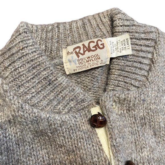 Hoyle Knitting Mills The Ragg Knit Henley Sweater Wmns XL Made in USA Wool Blend - Picture 4 of 10